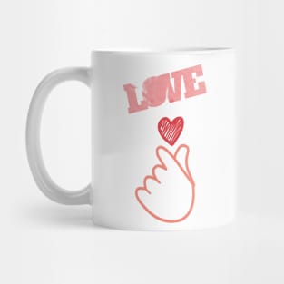 Mini heart, Korean love hand finger symbol Mug